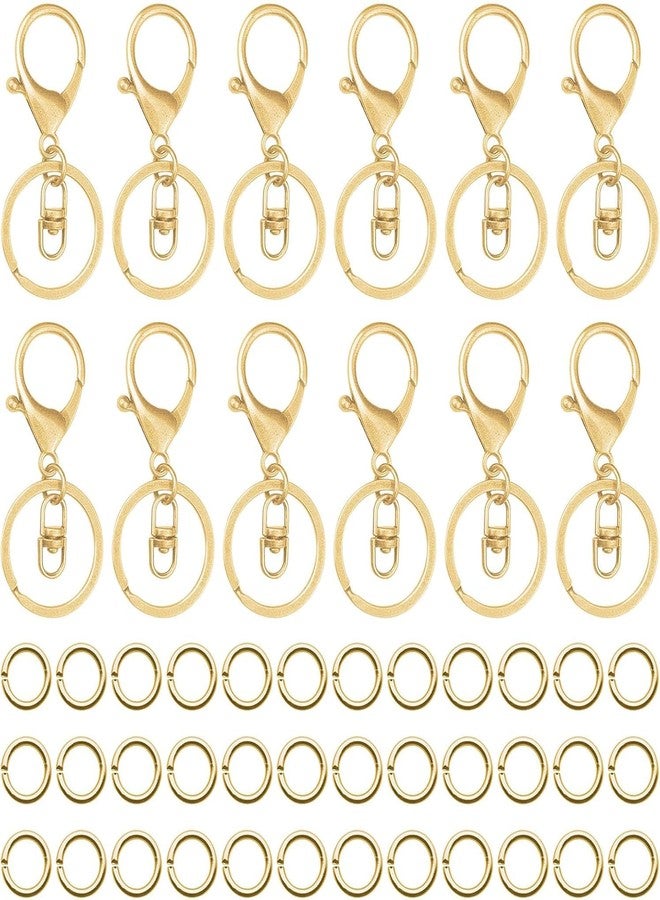 Evaluemart Golden Lobster Claw Clasps Keychain for Jewelry Making,Metal Lobster Clasp with Flat Split Ring Lobster Clasps Swivel Hooks Swivel Trigger Clips with Jump Rings for DIY Making 30pcs - Image 1